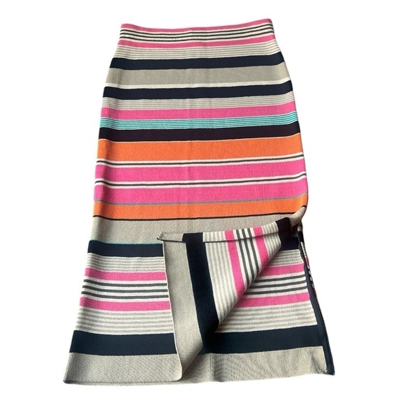 Tracy Reese Multicolored Slim Striped Pull On Pencil Skirt Zippered Slit, Small - Picture 5 of 12